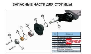 3376803861_stupitsa-98h4-s Маточина 98х4 з підшипником 30 / 60х34 і стопорним кільцем М12х1,25 375 кг Knott Autoflex