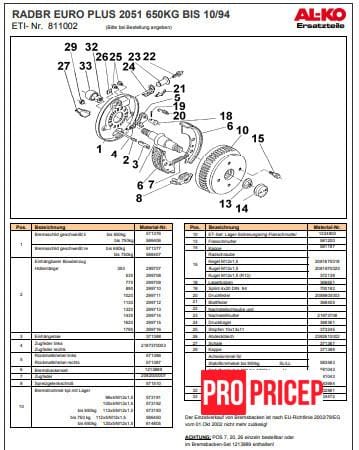 3371133224_komplekt-galmivnih-kolodok Комплект гальмівних колодок AL-KO ААА 2050/2051, малий