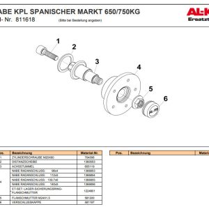 3375089218_tsapfa-al-ko-2051 Цапфа 2361, 900 кг (для гальмівних колісних маточин 2361, підшипник 42/80/42, вісь 1800кг.)