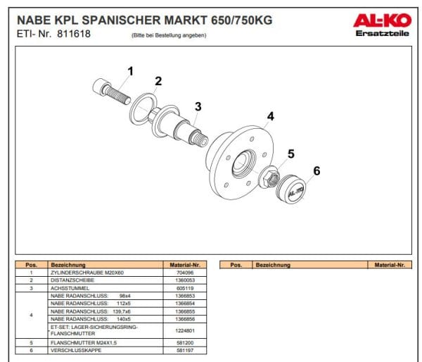 3375089218_tsapfa-al-ko-2051 Цапфа 2361, 900 кг (для гальмівних колісних маточин 2361, підшипник 42/80/42, вісь 1800кг.)