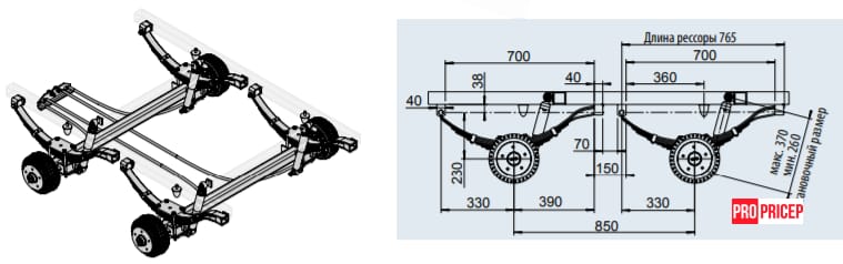 3375244278_ressora-3-listovaya-400kg Рессора 3-листовая, 400кг KNOTT 45мм