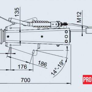 Тормоз наката AL-KO 2,8 VB-1 - C (КОМПЛЕКТ), 2500-3500кг, без сцепной петли, монт.зверху-снизу