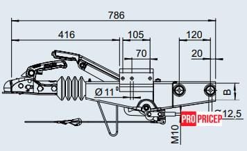 3379077688_tormoz-nakata-al-ko Гальмо накату AL-KO 90S-3 (КОМПЛЕКТ), 700-1000 кг, АК 161, під пряме дишло 60 мм