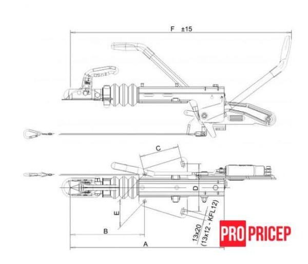 3380677703_tormoz-nakata-knott Гальмо накату KF 20 K20BN3, 2000 кг, V- подібний