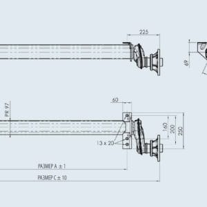 3467805183_os-torsionnaya-al-ko Вісь торсіонна AL-KO 1500кг А1400 112*5 в комплекті з болтами
