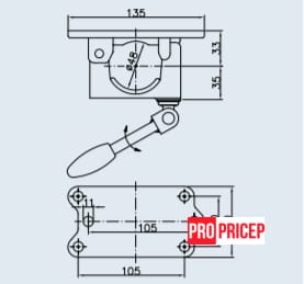 3470619810_homut-opornogo-kolesa Хомут опорного колеса 250кг Winterhoff (чавун), поворотна ручка