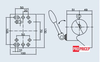 3470970128_homut-dlya-opornogo Хомут для опорного колеса Ø 60 мм Winterhoff сталевий, шарнірна ручка