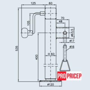 3485689545_opora-domkratnaya-1300 Опора домкратна 1300 кг, 535 мм х 365 мм, з внутрішнім кронштейном