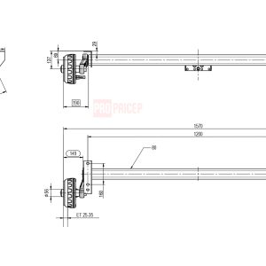 1358 Вісь гальмівна Knott 1350 кг 1100 мм 112х5 (кований важіль)