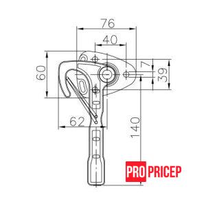 2136 Засув важільний 10-L