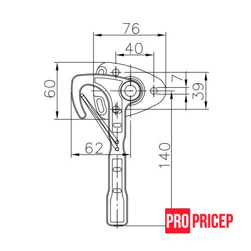 2136 Засув важільний 10-L