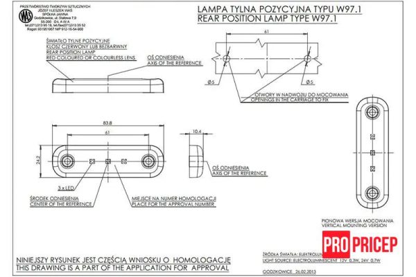 1212112 Ліхтар габаритний задній світлодіодний WAS 709 W97.1