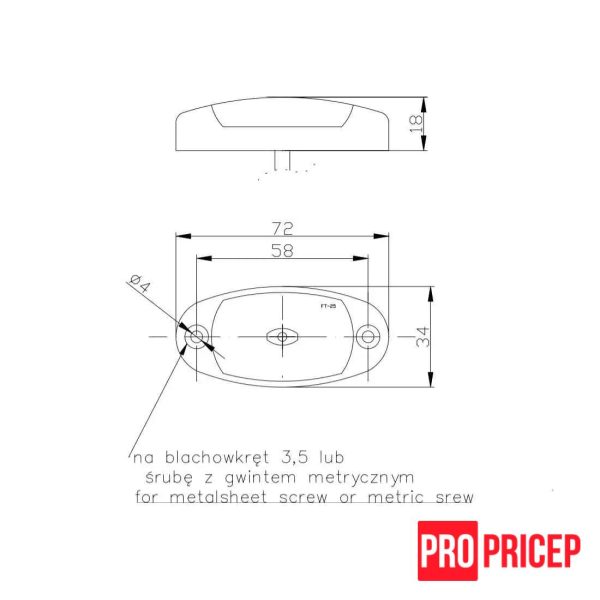 3421 Ліхтар габаритний передній світлодіодний FRISTOM FT-025 B LED