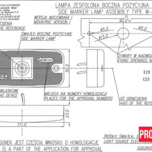 3444 Ліхтар габаритний бічний світлодіодний WAS 223 W46