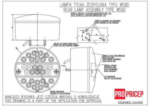 34444444444444 Ліхтар задній на причіп світлодіодний WAS 272 W59D