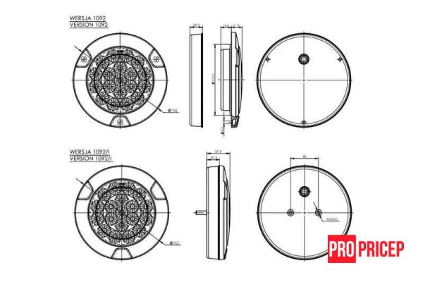 35н Ліхтар задній на причіп світлодіодний WAS 1092 W147