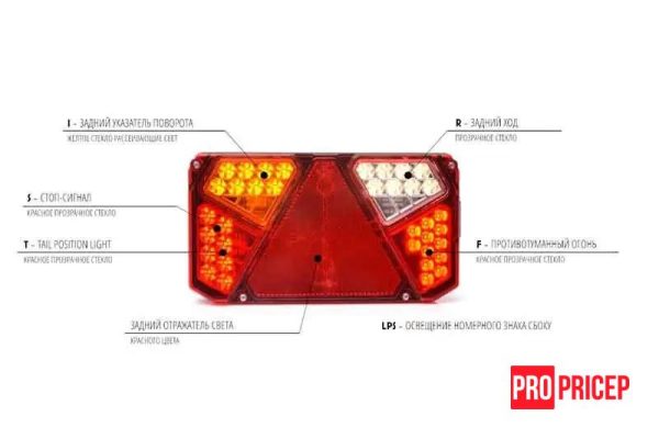 43п233ка43а Ліхтар задній світлодіодний на вантажівку WAS 915 W125DL лівий