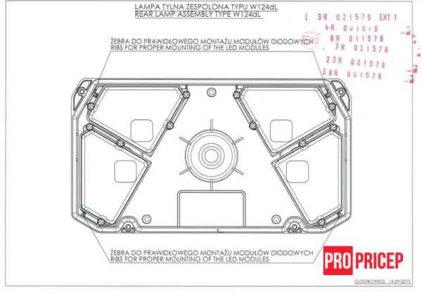 43п23а4 Ліхтар задній світлодіодний на вантажівку WAS 915 W125DL лівий