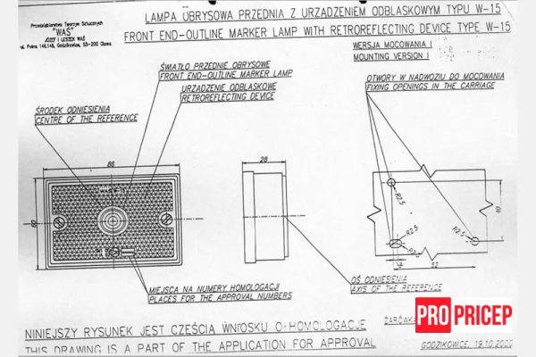 45455445 Ліхтар габаритний передній WAS 82z W15