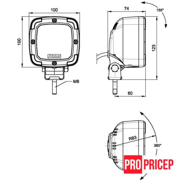 4г6рп Фара робочого світла світлодіодна FRISTOM FT-064 LED