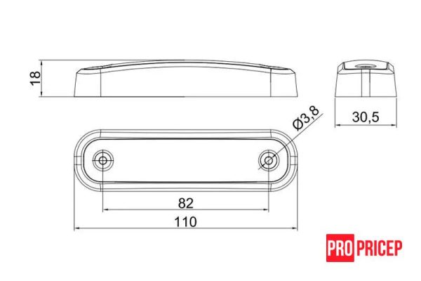 53 Ліхтар габаритний задній світлодіодний FRISTOM FT-045 C LED