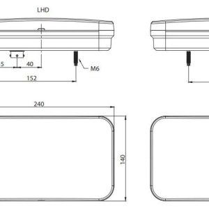56оп Ліхтар задній світлодіодний на причіп, напівпричеп, вантажівку FRISTOM FT-370 P TB LED правий