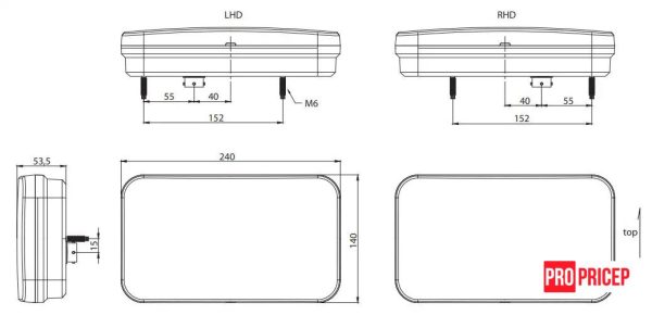 56оп Ліхтар задній світлодіодний на причіп, напівпричеп, вантажівку FRISTOM FT-370 L TB LED лівий