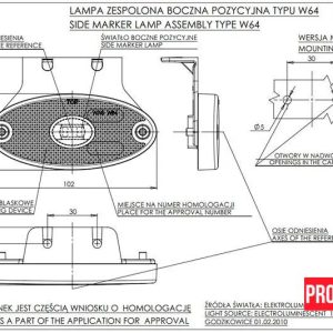 6566565653 Ліхтар габаритний бічний світлодіодний WAS 305z W64