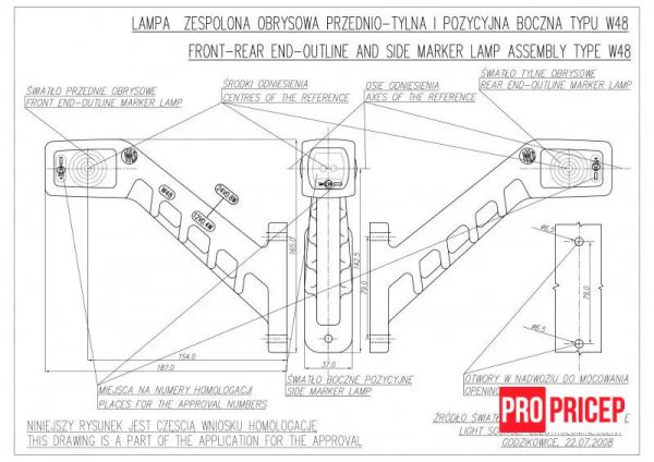ац Ліхтар контурний світлодіодний WAS 242P W49 правий