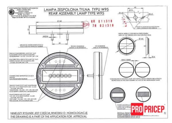 ацуцап Ліхтар задній світлодіодний універсальний WAS 743 W95