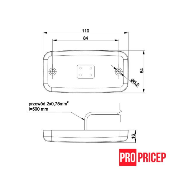 ацуй Ліхтар габаритний передній світлодіодний FRISTOM FT-019 B LED
