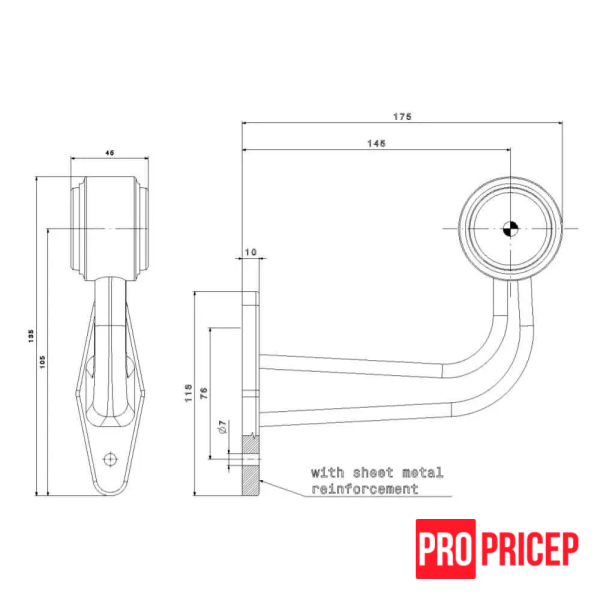 аонр Ліхтар контурний світлодіодний FRISTOM FT-009 F LED правий