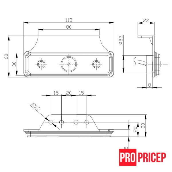 ауууууииииииим и Ліхтар габаритний бічний світлодіодний FRISTOM FT-004 Z+K LED