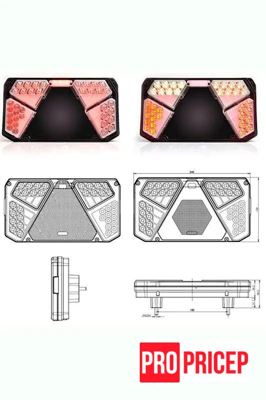 цами Ліхтар задній на причіп гібридний WAS 1018 W125DNP правий
