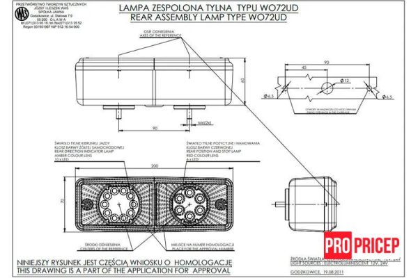 ццццццццммммкмк Ліхтар задній універсальний світлодіодний WAS 487 W072ud