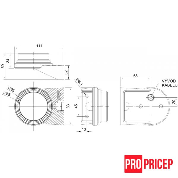 цкицкии Ліхтар габаритний бічний світлодіодний FRISTOM FT-060 Z+K LED