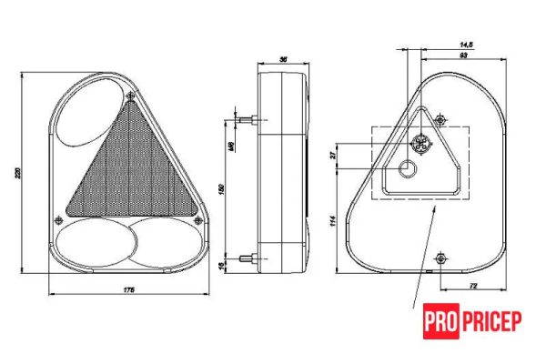 цпкпцпк Ліхтар задній на причіп FRISTOM FT-077 PPM правий з протитуманним світлом