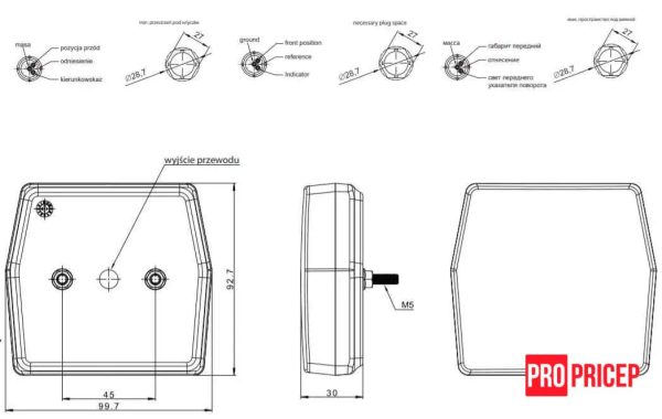 цппцц Ліхтар передній комбінований світлодіодний FRISTOM FT-225 LED