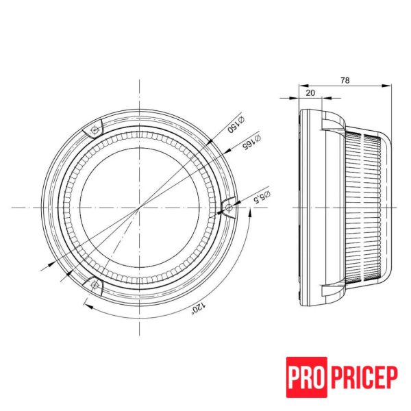 цпппц Проблисковий маячок помаранчевий світлодіодний FRISTOM FT-101 3S RO LED обертовий спалах