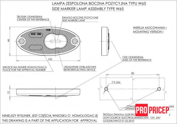 цпук Ліхтар габаритний бічний світлодіодний WAS 308p W65