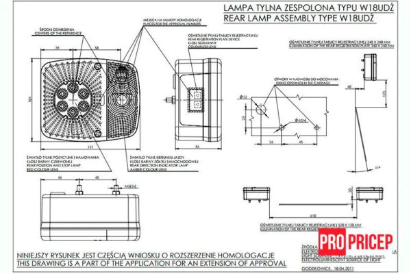 цуммцумм Ліхтар задній універсальний гібридний WAS 477 W18UDż