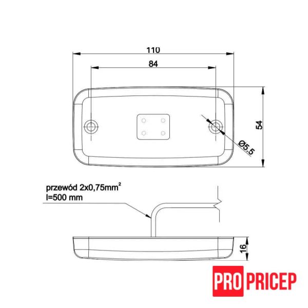 цуп Ліхтар габаритний бічний світлодіодний FRISTOM FT-019 Z LED