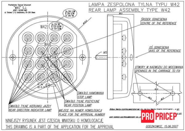 дшд7 Ліхтар задній на причіп світлодіодний WAS 214 W42