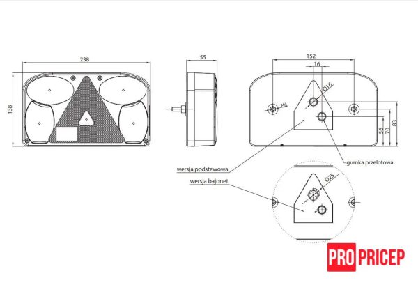 egb Ліхтар причепа задній FRISTOM FT-089 L лівий
