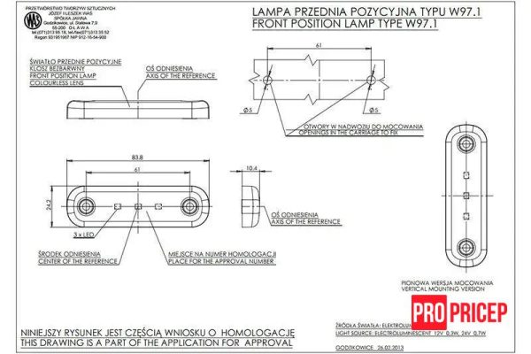 елгкн Ліхтар габаритний передній світлодіодний WAS 710 W97.1