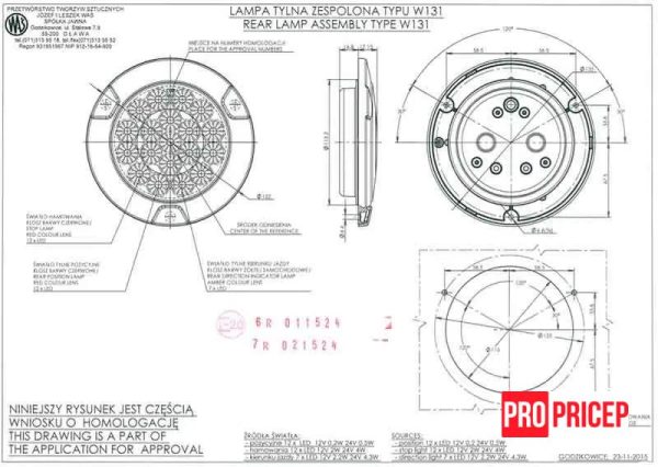 ew3 Ліхтар задній світлодіодний на вантажівку WAS 980 W131