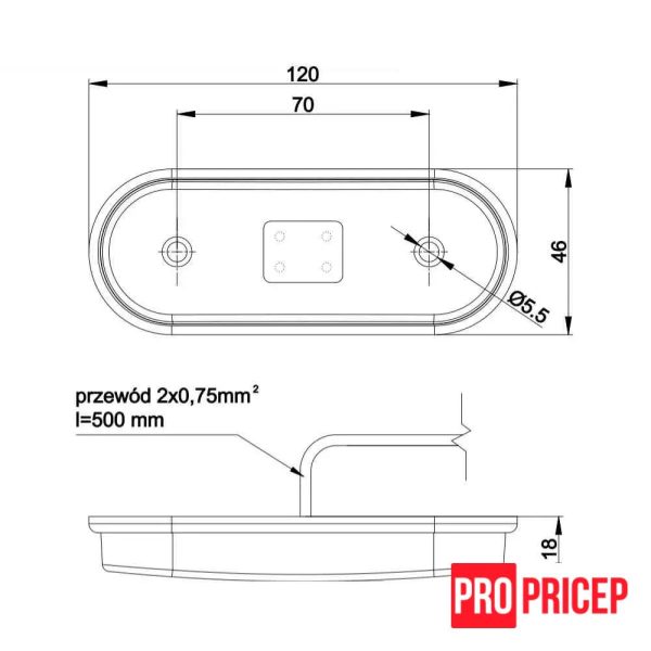 ewqf Ліхтар габаритний бічний світлодіодний FRISTOM FT-020 Z LED