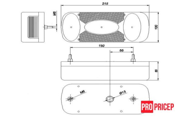 фйр3ппп Ліхтар задній FRISTOM MD-036 P правий із заднім ходом