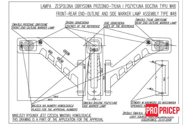 гл Ліхтар контурний світлодіодний і позиційно-боковий WAS 238P W48 правий