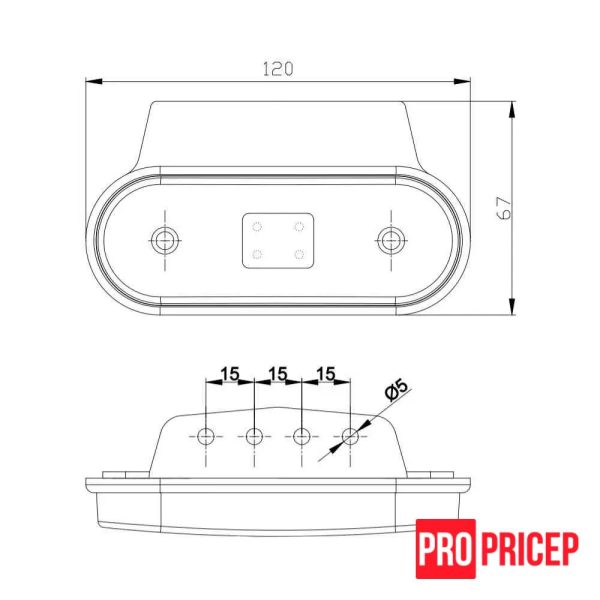 и цк ии Ліхтар габаритний бічний світлодіодний FRISTOM FT-020 Z+K LED